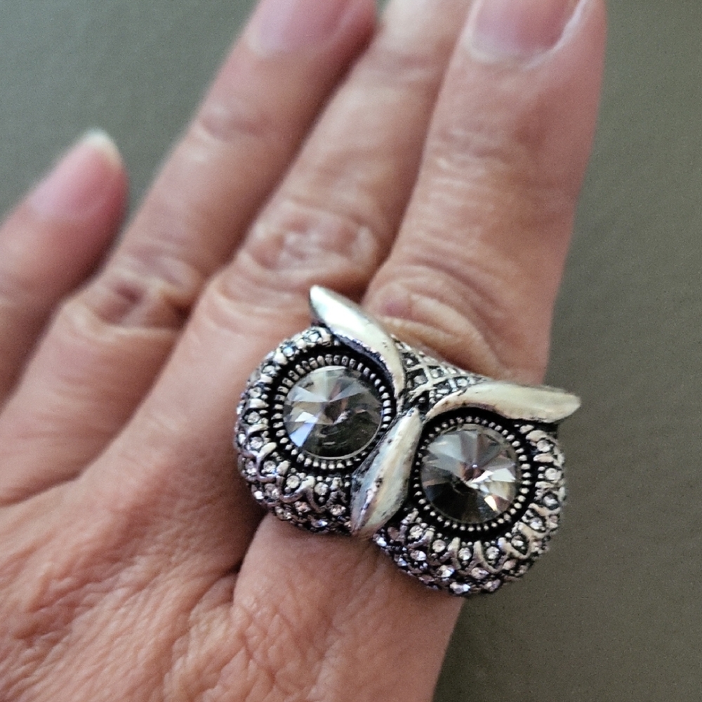 Fossil Owl Ring